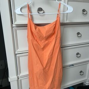 Blue Blush Vibrant Orange Dress